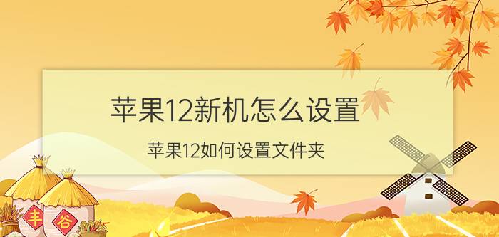 苹果12新机怎么设置 苹果12如何设置文件夹？